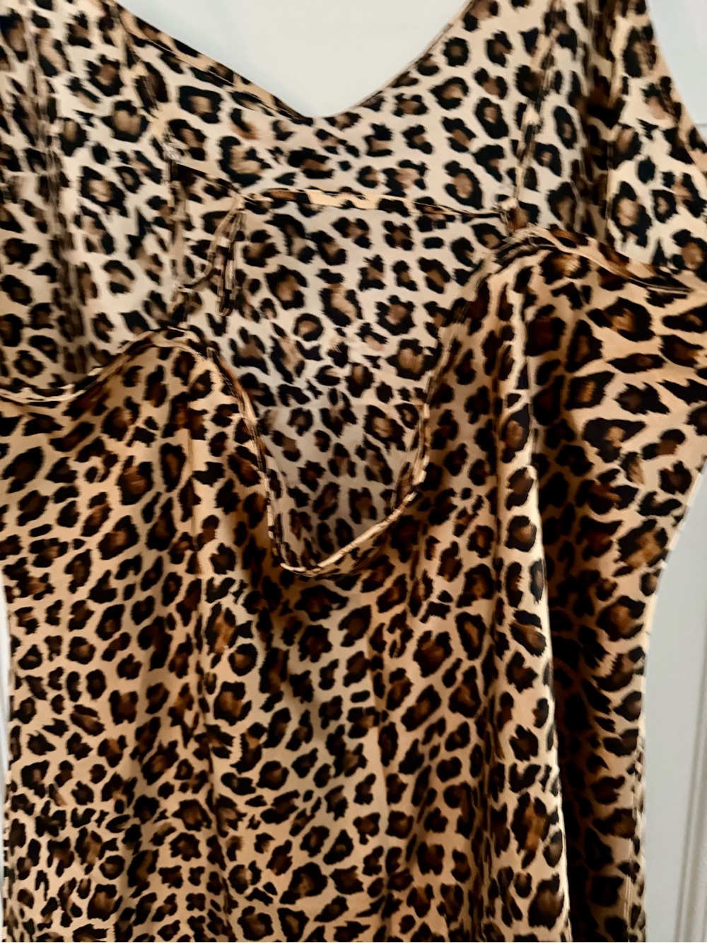 Leopard Print Slip Dress Chemise - Tan/Black - Picture 4 of 7
